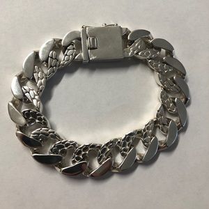 .925 Solid Sterling Silver Cuban Link Bracelet